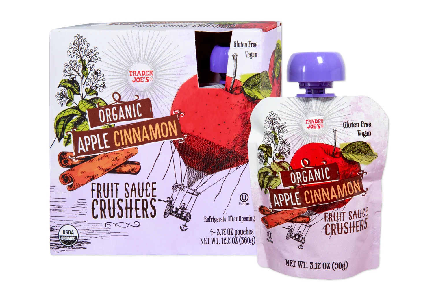 Organic Apple Cinnamon Fruit Sauce Crushers 12.7 Oz